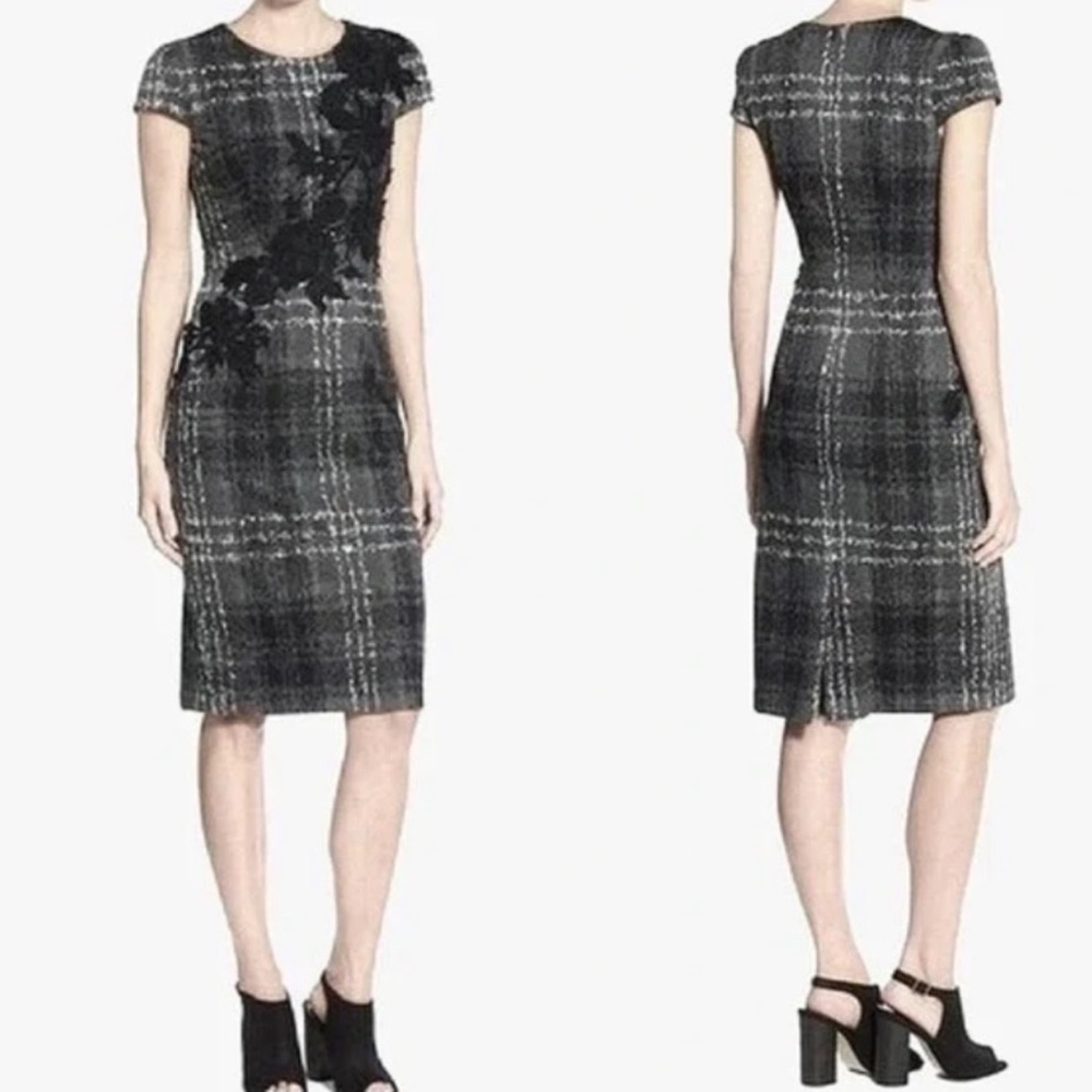 ✨Betsey Johnson Grey Plaid Pencil Dress✨